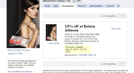 Westfield Valley Fair offer